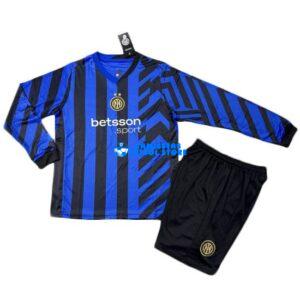 Maglia Inter de Milan 1ª Calcio 2024/2025 Manga Larga Bambino Kit